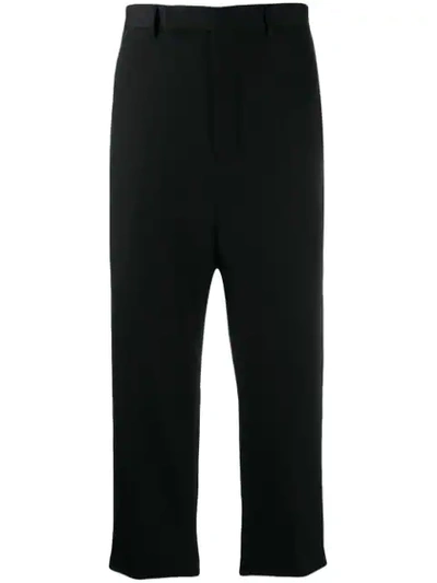 Shop Rick Owens Cropped Tailored Trousers In Black