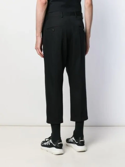 RICK OWENS CROPPED TAILORED TROUSERS - 黑色