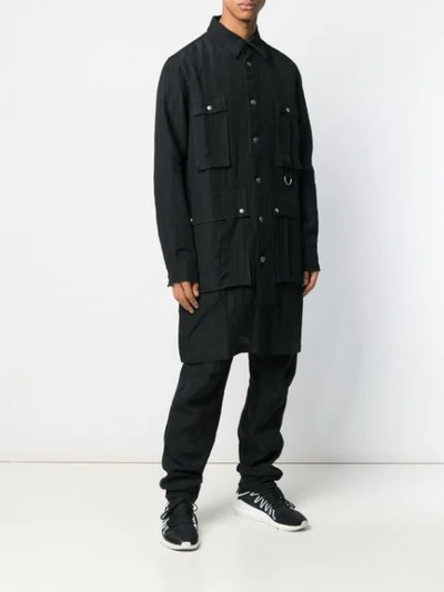 Shop Andrea Ya'aqov Military Shirt Coat In Black