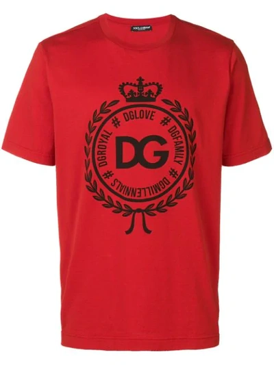 Shop Dolce & Gabbana Logo Print T In Red