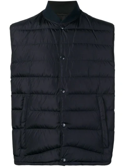 Shop Prada Padded Gilet Jacket In Blue