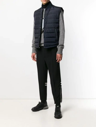 Shop Prada Padded Gilet Jacket In Blue