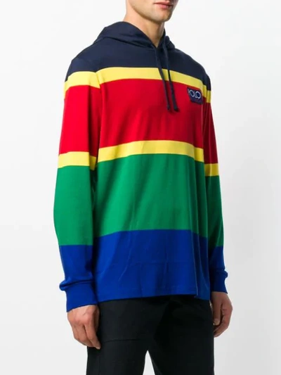 Shop Polo Ralph Lauren Panelled Colour Block Hoodie In Red