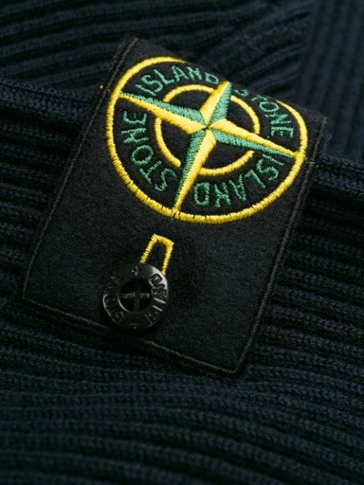 Shop Stone Island Crew Neck Badge Jumper In V0020 Navy