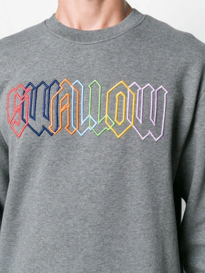 Shop Mcq By Alexander Mcqueen Mcq Alexander Mcqueen Swallow Embroidered Sweatshirt - Grey