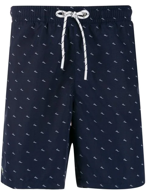 lacoste logo swim shorts