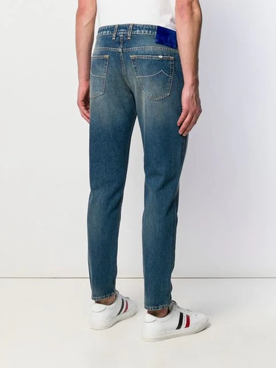 Shop Jacob Cohen Slim-fit Pocket-square Jeans In Blue