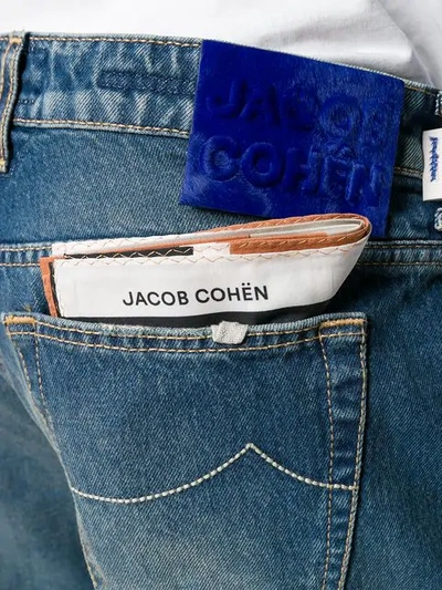 Shop Jacob Cohen Slim-fit Pocket-square Jeans In Blue