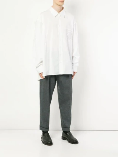 HED MAYNER HOODED LOOSE SHIRT - 白色