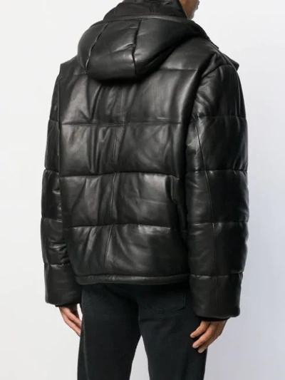 Shop Mcq By Alexander Mcqueen Hooded Puffer Jacket In 1000 Black