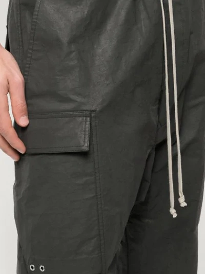 Shop Rick Owens Cropped Cargo Trousers In Black