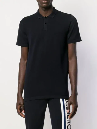 Shop Iceberg Back Logo Print Polo Shirt In Blue