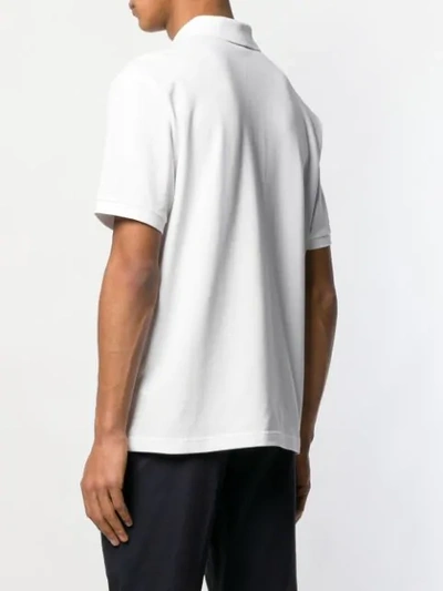 Shop Moschino Double Question Mark Logo Polo Shirt In White