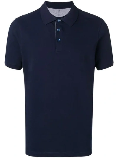 Shop Brunello Cucinelli Classic Polo Shirt In Blue