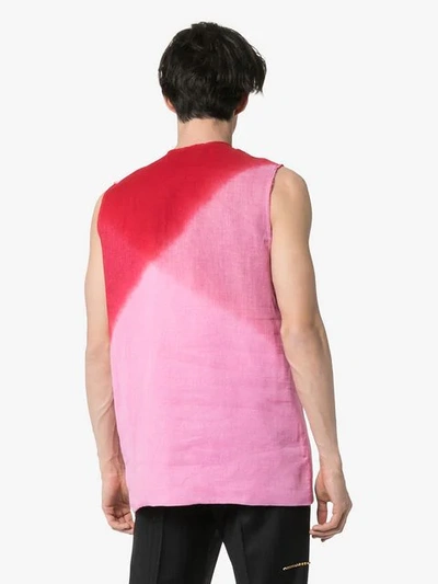 Shop Raf Simons Graphic Print Tank Top In Pink