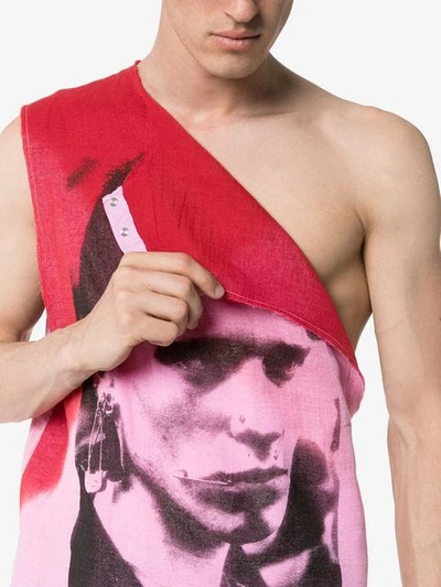Shop Raf Simons Graphic Print Tank Top In Pink
