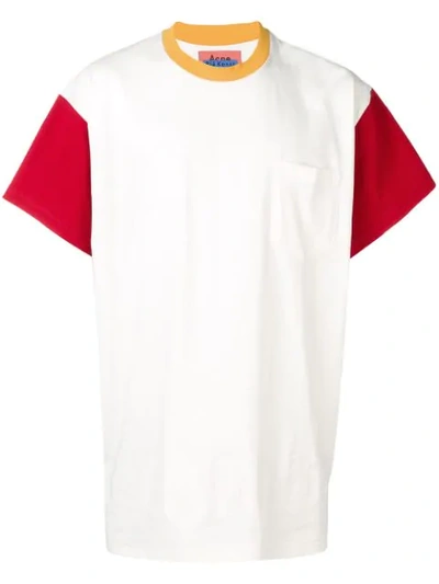 Shop Acne Studios Tri-coloured T-shirt In White