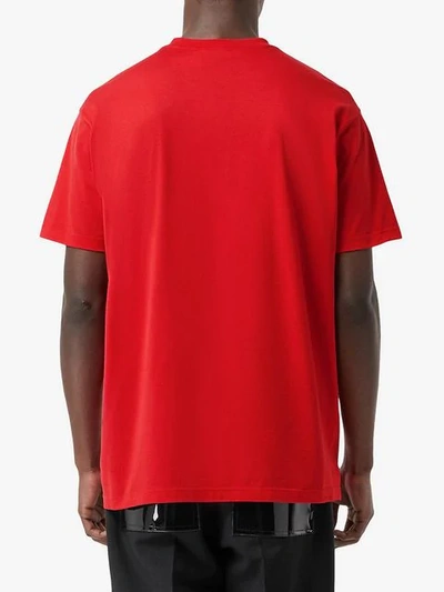 Shop Burberry Montage Print T-shirt In Bright Red