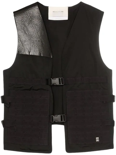 Shop Alyx Faux Leather Panel Sleeveless Vest In Black