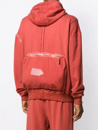 Shop A-cold-wall* Back Pocket Zipped Hoodie - Red