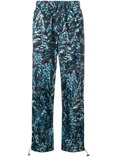 Shop Palm Angels Pine Camouflage Print Trousers In Blue