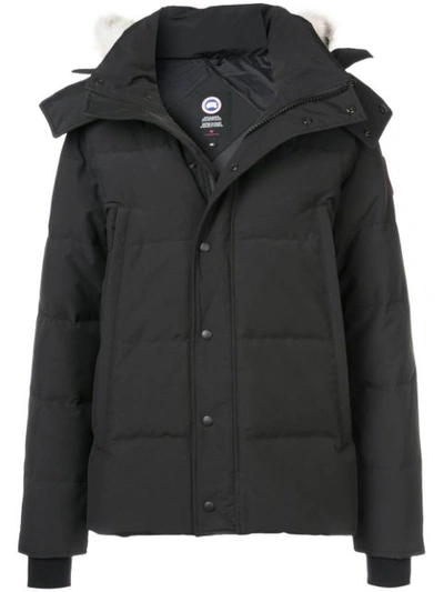 Shop Canada Goose Wyndham Parka Coat In Black