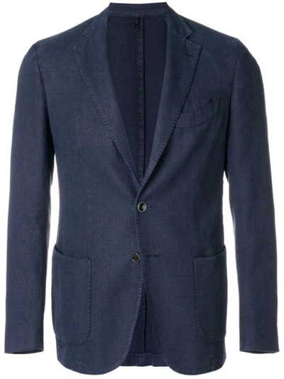 Shop Biagio Santaniello Slim Fit Blazer In Navy Blue