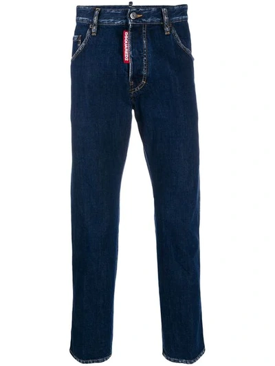 Shop Dsquared2 Straight Leg Jeans In Blue