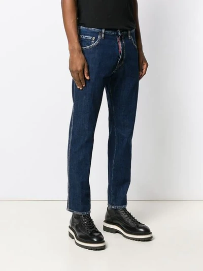 Shop Dsquared2 Straight Leg Jeans In Blue