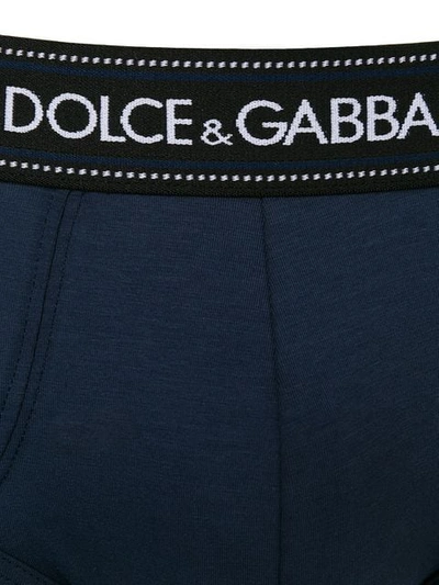 Shop Dolce & Gabbana Branded Briefs In Blue
