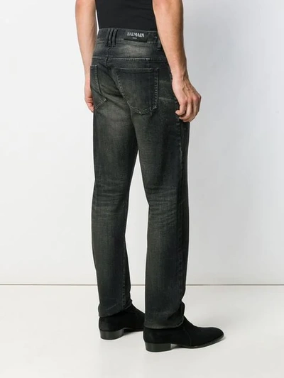 Shop Balmain Slim Fit Jeans In Black