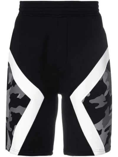 camouflage panel shorts