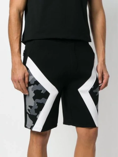 camouflage panel shorts