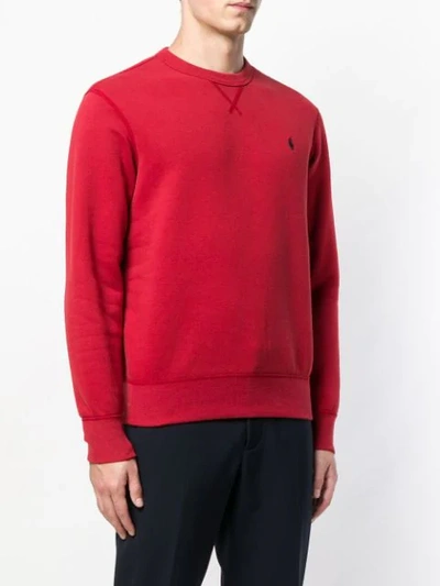 Shop Polo Ralph Lauren Logo Jersey Sweatshirt In Red