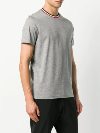 Shop Moncler Contrast Collar Short Sleeve T In Grey