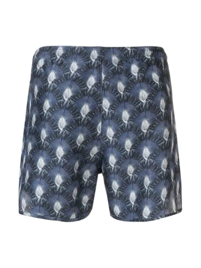 Shop Neil Barrett Printed Swim Shorts In Blue