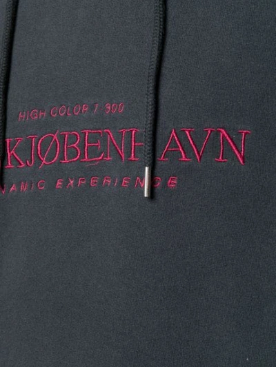 Shop Han Kjobenhavn Logo Embroidered Hoodie In Black