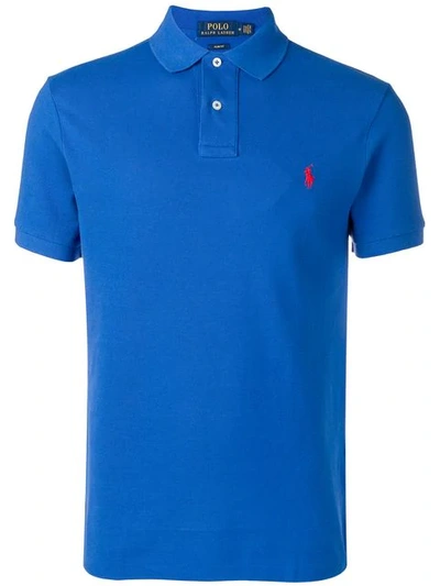 Shop Polo Ralph Lauren Classic Logo Polo Top In Blue