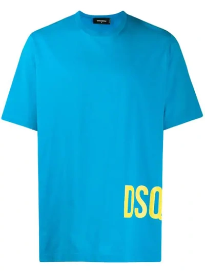 Shop Dsquared2 Contrast Logo T-shirt In Blue