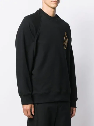 Shop Jw Anderson Embroidered Logo Sweatshirt In Black