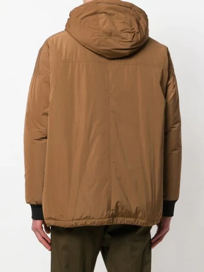 Shop Dsquared2 Hooded Parka Jacket In Brown