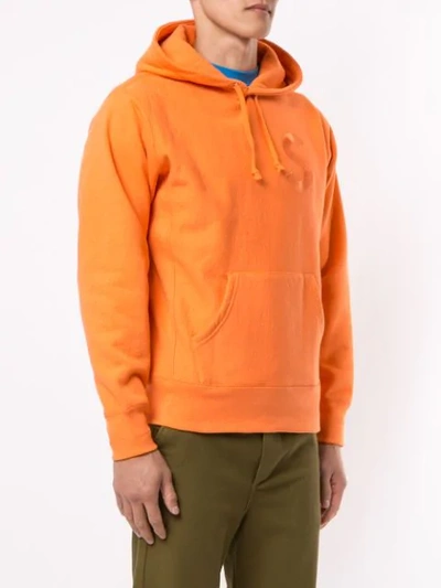 Shop Supreme Logo Hoodie In Orange