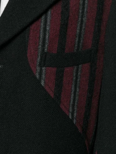 Pre-owned Comme Des Garçons Striped-panel Blazer In Black