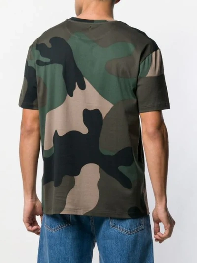 Shop Valentino Camouflage Print T In Green