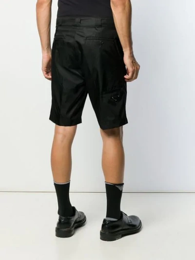 Shop Prada Logo Plaque Tailored Shorts In F0002 Black