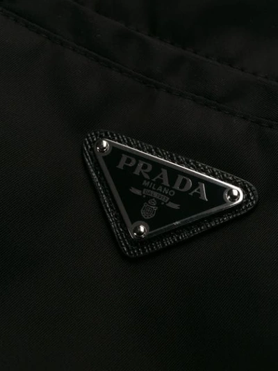 Shop Prada Logo Plaque Tailored Shorts In F0002 Black