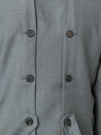 Shop Delada Double Breasted Blazer In Grey