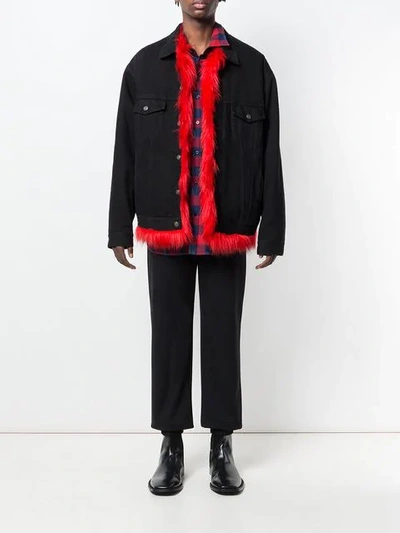 Shop Balenciaga Oversized Check Shirt In Red