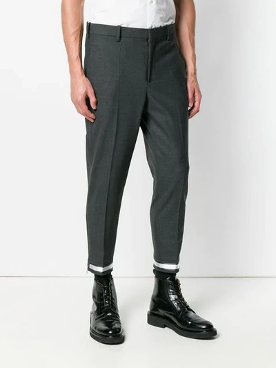 Shop Neil Barrett Zip-detail Trousers In Grey