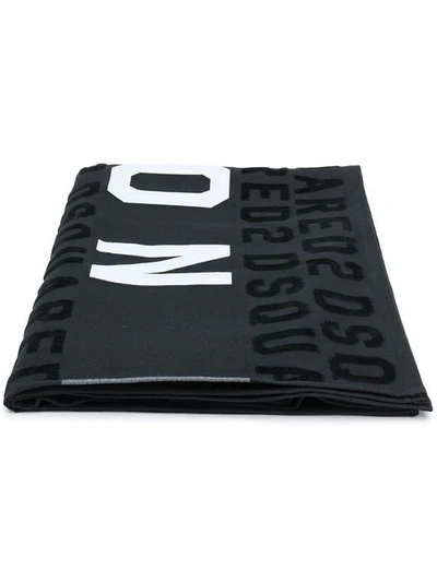 Shop Dsquared2 Icon Beach Towel In Black
